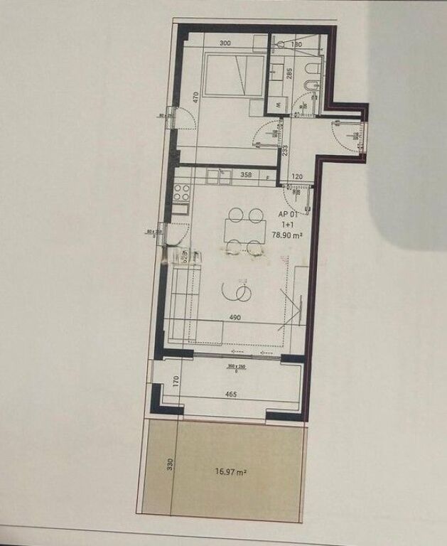 Apartment 1+1 For Ne Sun Palase, 250,000€- 110.7m²