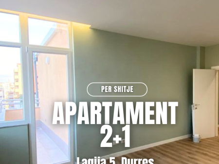 For sale: 2+1 apartment in Neighborhood 5, near Kazazi, Durres. The apartment has been recently renovated and is ready for furnishing.