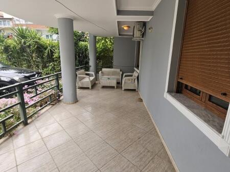 The first floor of a private house 3+1+veranda+parking is available for rent after the Mediterranean, opposite Vasil Shantos.