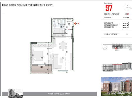 FOR SALE APARTMENT 1+1 OPPOSITE 5 - MAJI STREET & NEAR THE NEW BOULEVARD IN PASKUQAN