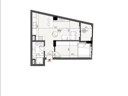 Apartment for Sale 1+1 Near the Train Station (ID B110443) Tirana