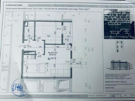 FOR SALE APARTMENT 1+1 82M2 FUSHA E AVIACIONIT