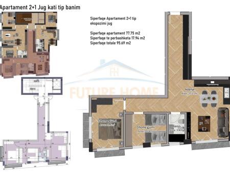 For sale, Apartment 2+1, Barrikadave Street, Tirana.