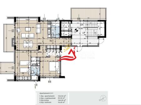 3+1 apartment for sale in Farke, in one of the most prestigious residences in Tirana (ID 41211984)