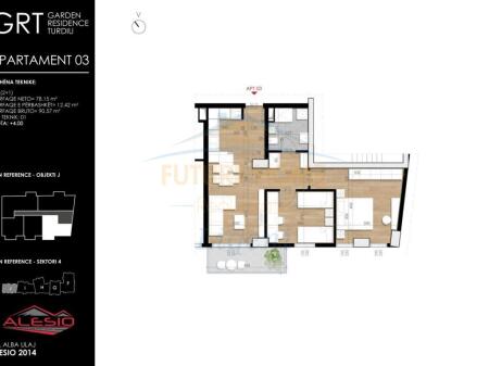 For sale 2+1 apartment Garden Residence Turdiu