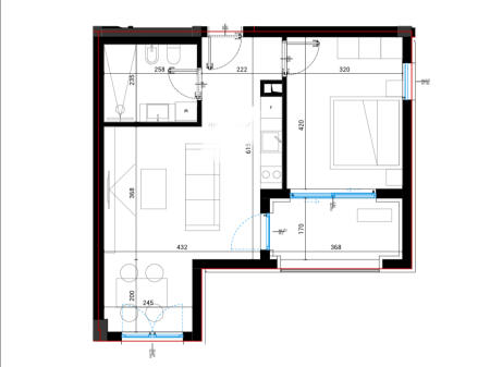 For sale 1+1 apartment in Santorini Residence 2, Dhermi