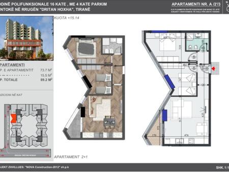 For sale 2+1 apartment Colonade Zogu i Zi