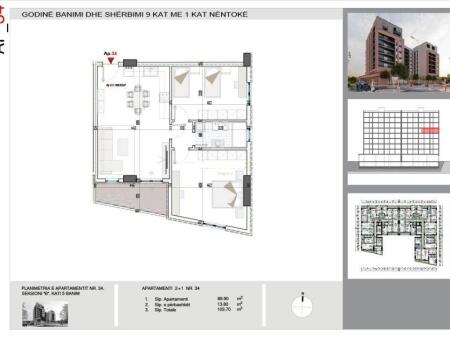 Apartament 2+1 për Shitje në fund të Bulevardit të Ri, Paskuqan