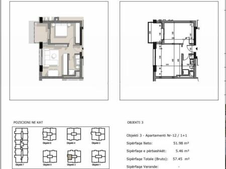 APARTAMENT NË SHITJE 1+1 NË ZONËN E 5 MAJ