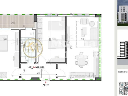 Shitet Apartament 2+1, Kamez/Shkolla 100 vjetori i Pavarsis.