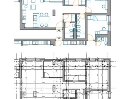 🏢  On the New Boulevard, Korabi Street, in a residential and service complex, a 2+1+2 apartment is for sale.