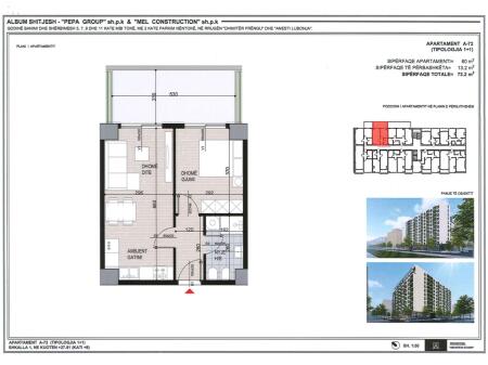 For sale Apartment 1+1+Balcony Former Aviation Field