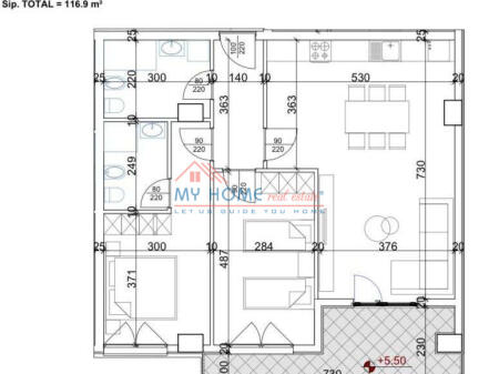 Apartament 2+1 ne shitje ne Kompleksi Aura ne Tirane