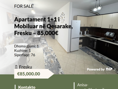 Shitet apartament 1+1 Fresk