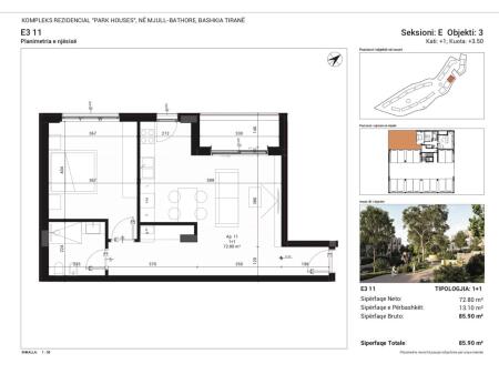 Apartament 1+1 Mjull ,Bathore