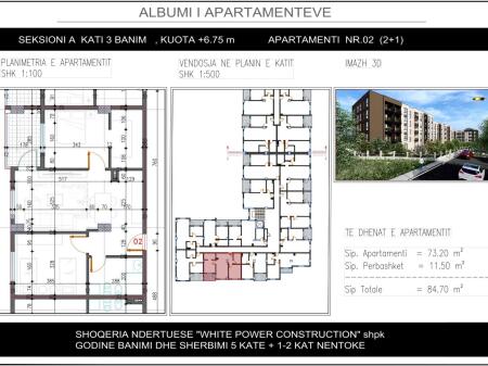 Apartment 2+1 for sale, 79,600 Euro with an area of 84.7 m2 in Paskuqan