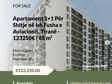 Apartment 1+1 For Sale in Ish Fusha e Aviacionit, Tirana!
