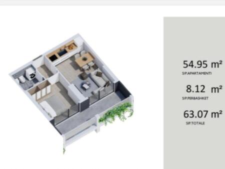 For sale, Apartment 1+1, Shëngjin