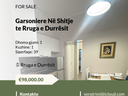 STUDIO APARTMENT FOR SALE ON DURRES STREET