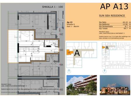 VENDESI APPARTAMENTO 1+1 NELLA RESIDENZA PIÙ NUOVA A GOLEM, SUN SEA RESIDENCE!! POSSIBILITÀ DI PAGAMENTO A RATE!!