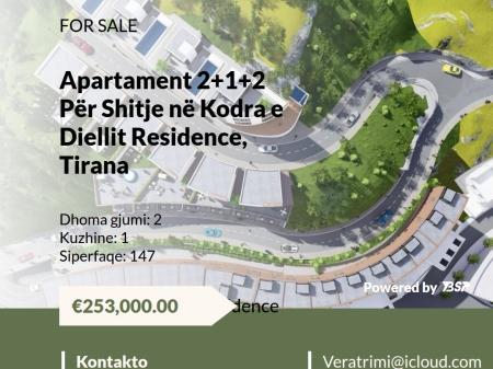 APARTMENT FOR SALE IN KODRA E DIELLIT RESIDENCE