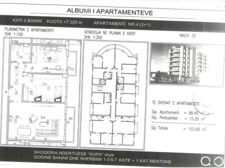 Appartamento 2+1 in Vendita a Kamëz - 75.694€ | 103,69 m²