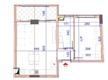 Apartment 1+1 for sale near the Train Station, close to SPAK in Tirana (ID 4111985)