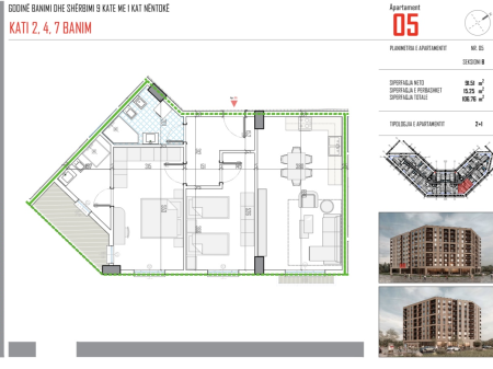 Shitet Apartament 2+1, British Rezidence, Paskuqan