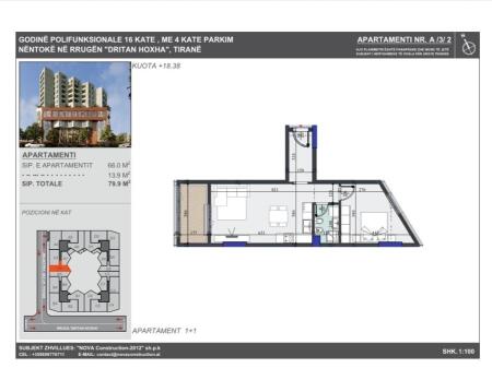 Appartamento 1+1 in vendita a prezzo d'occasione in costruzione in via Dritan Hoxha