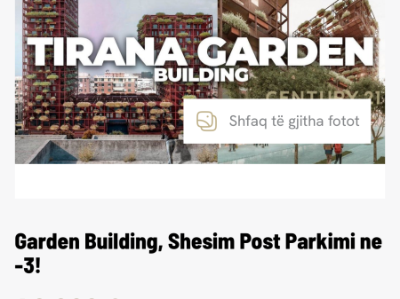 Kavaja Street Garden Building, Selling Parking Spot at -3! 40,000 €