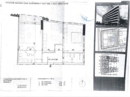 Appartamento 2+1 in vendita al 3° piano. Residenza in costruzione Albulena a Paskuqan
