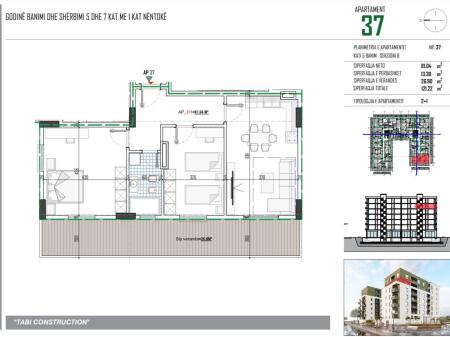 Vendesi Appartamento 2+1+ 26.8m2 Veranda, Paskuqan presso TABI CONSTRUCTION