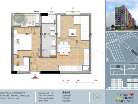 Shitet apartament 1+1 Rezidenca Futurehome Unaza e re