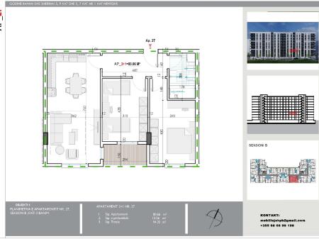 Shitet Apartament 2+1+Ballkon ne kamez