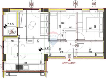 Shitet apartament 2+1 në Kinostudio, pranë TV Klan. ID: 530561001-176