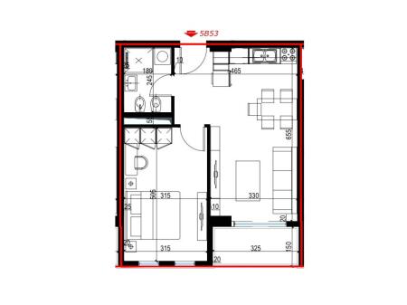 Shitet apartament 1+1 tek Universcity