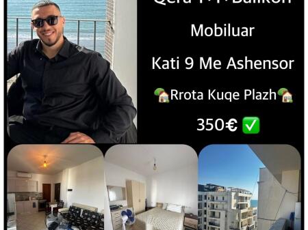 Apartament  1+1 me Qera  📍Plazh,Rrota Kuqe •  350€ neto