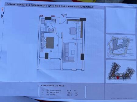 Apartament 1+1 ne shitje ne Pallat te Ri ne Ndertim ne zonen e 5 Majin ne Tirane(ID 41111138)