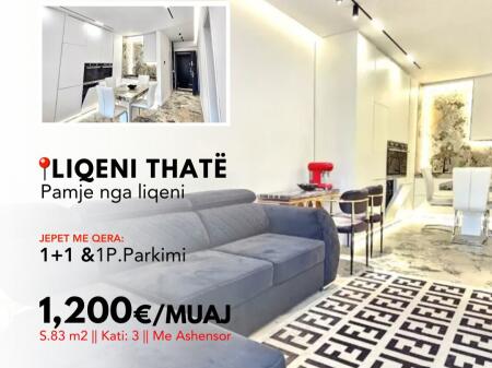 FOR RENT: *1+1+ garage* fully invested || (📍Liqeni i Thate ) || *1200€/Month*