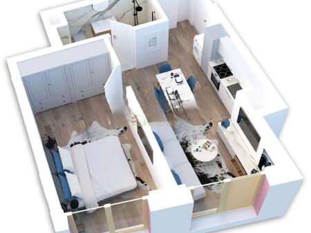 Apartament 1+1 per Shitje - Mangalem 2, 68,000 €