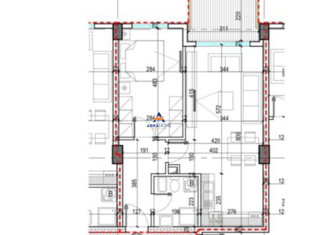 SHITET APARTAMENT 1+1+BALLKON TE "KOMPLEKSI AURA, LAPRAKE" 128.792 EURO