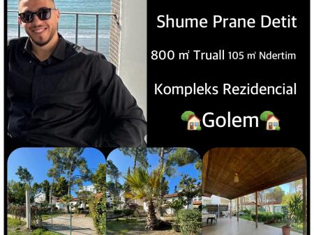 SHITET VILA 1 katshe Vij e 3-te DETIT 📍 Adresa: Golem 📐 Sipërfaqja: 800m² truall / 105m² ndertim 💶 Çmimi: me marrveshje ✅ Karakteristikat: * 2 dhoma gjumi  * E mobiluar totalisht * Kuzhinë e kompletuar * Kondicioner * Tualet  * Dritë natyrale * Dysheme: Pllake * Dokumentacion i rregullt * Investim i ri / i pa banuar më parë Shitet vilë 1-katëshe në Golem Durrës, vetëm disa hapa larg detit, pjesë e një kompleksi rezidencial vilash të qeta dhe të mirëadministruara