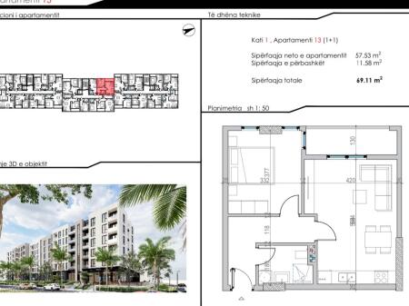 Apartment 1+1 for Sale – At Shkëmbi i Kavajës, Tirana