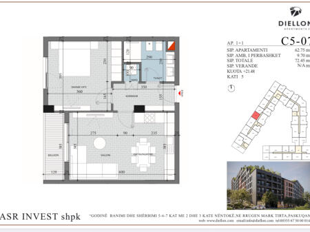 In vendita 1+1, Diellon Tesidence, Paskuqan