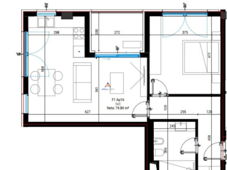 SHITET APARTAMENT 1+1+BALLKON “SQUARE VILLAGE, DRIMADHE” 264.930 EURO.