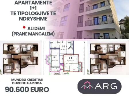 Opzioni Appartamenti 1+1 in Vendita 📍 Via Tomi Kristo, Ali Demi (vicino al complesso Mangalem 21).