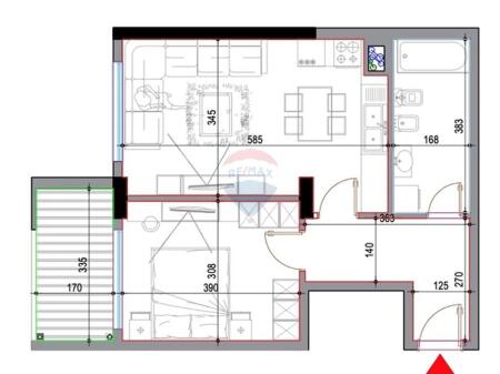 Shitet apartament 1+1 prane Casa Italias!
