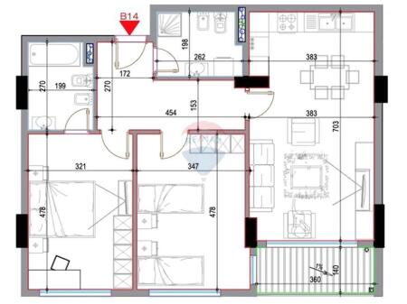 Shitet apartament 2+1+2 prane Casa Italias!