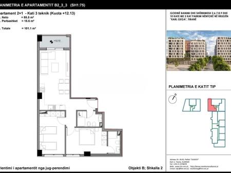 SHITET APARTAMENT 2+1 TEK KOMPLEKSI NOVUS ,RRUGA KARL GEGA! 245,000 €
