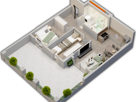 For sale, 2+1 Apartment with Veranda – Southeast Orientation